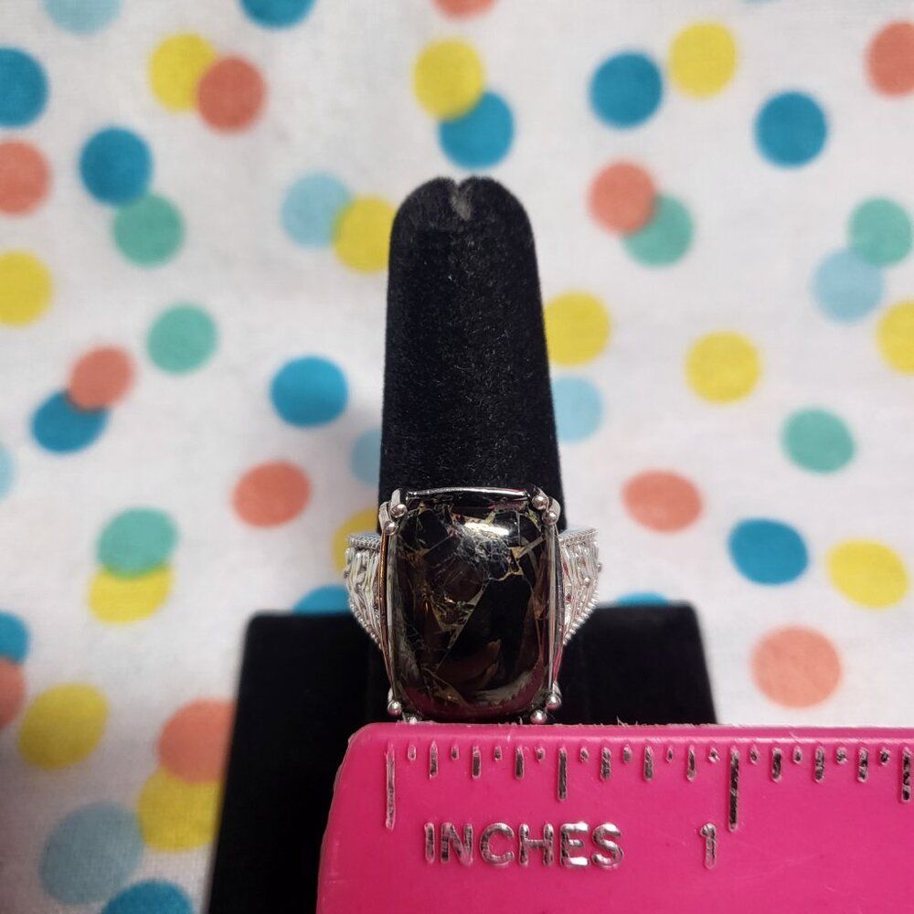 Matrix Silver Shungite Solitaire Copper with Magnet Ring - Picture 7 of 7